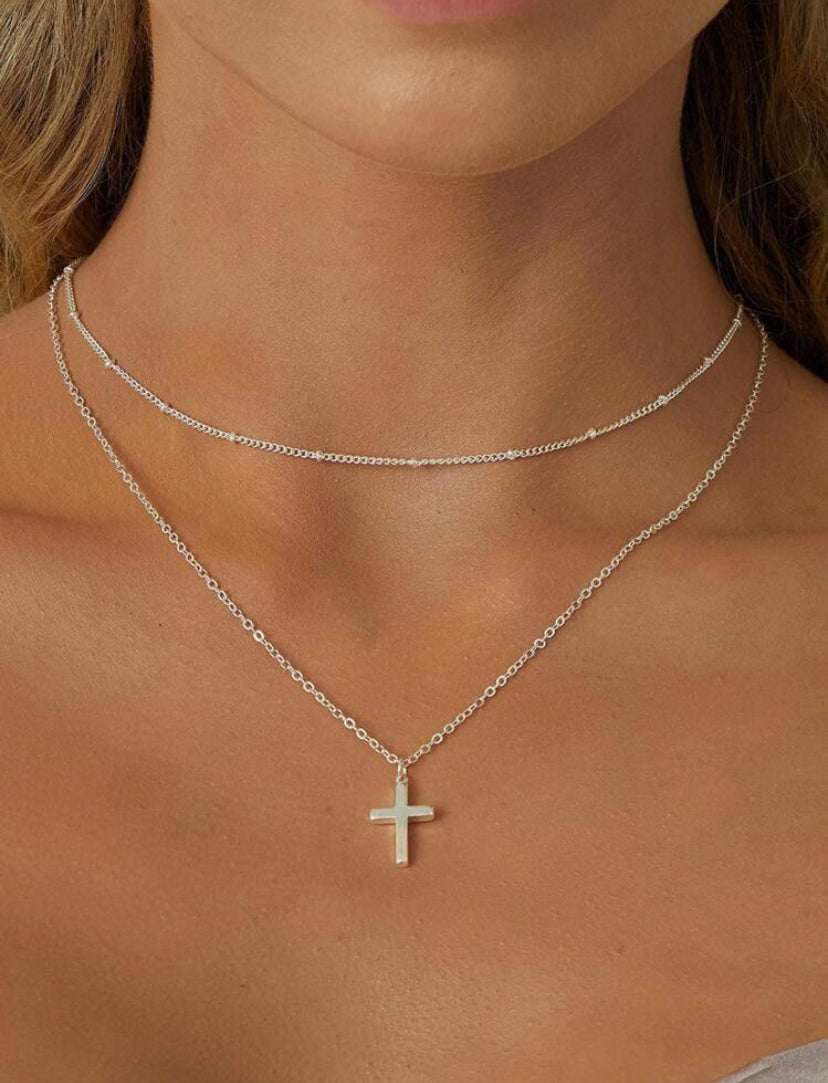 Layered religious store necklace